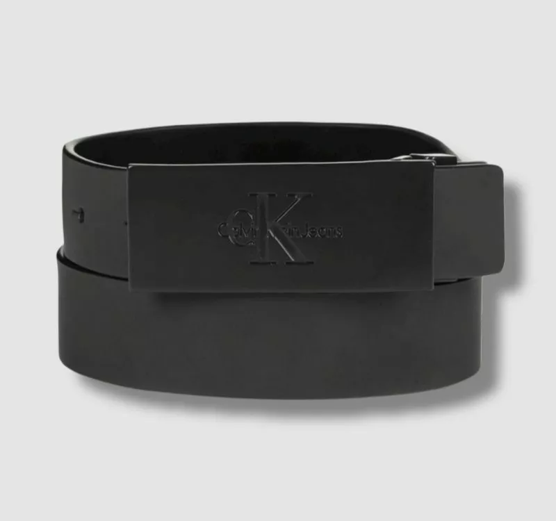 Calvin Klein Women's Monogram Logo Plaque Reversible Belt