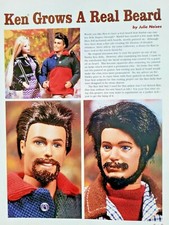 3 pg Article BARBIE'S KEN DOLL GROWS A REAL BEARD How to Article