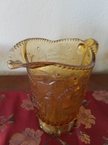 C. 1898 Admiral George Dewey "Gridley You May Fire When Ready" Amber Pitcher - Picture 17 of 24
