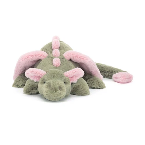 Jellycat Malachy Dragon - Exclusive Green/Pink Plush - Brand New with Tags - Picture 4 of 5