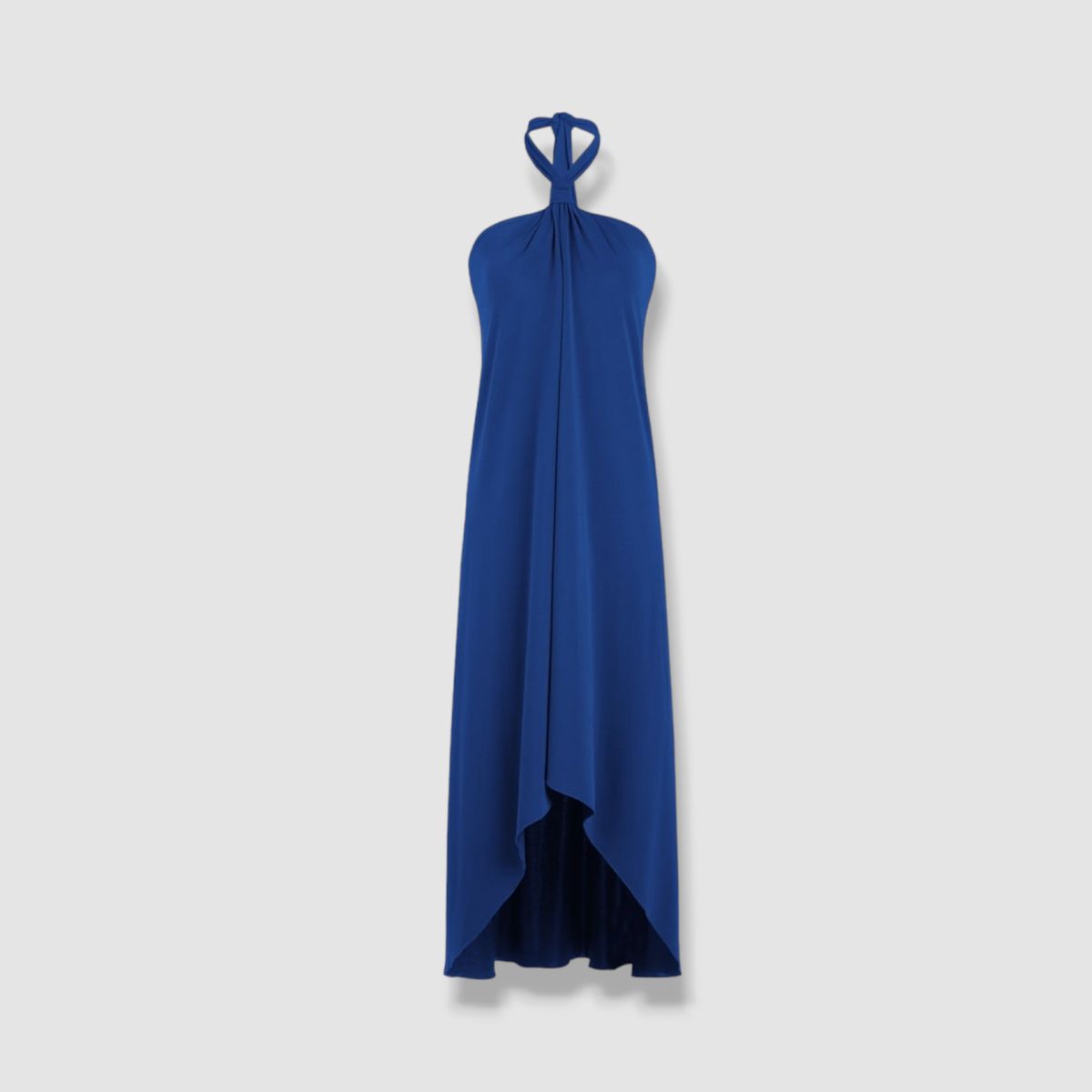 blue jersey halter dress $375 HALSTON Women's Lulu High-Low Size 4 final-sale::false Hand Wash Cold Size:3/4 XOXO Black & Silver