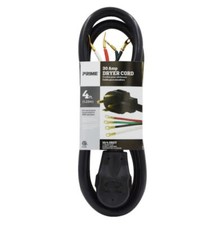 4Ft 10/4 30 Amp Black 4-Wire Dryer Cord