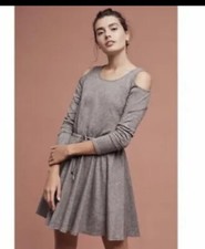 ANTHROPOLOGIE NWT $118 Lili's Closet Cold Shoulder Drawstring Dress Size Medium