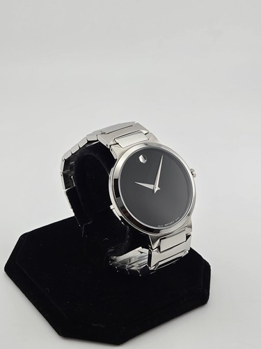 Movado Temo Black Dial Stainless Steel Men's Watch - 0607292 - Picture 6 of 12