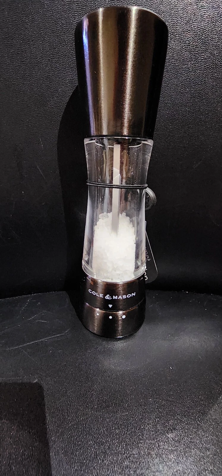 COLE & MASON DERWENT SALT GRINDER GUNMETAL NEW FREE SHIPPING NWT