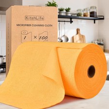 Microfiber Cleaning Cloth Roll, 100 Pack - Tear-Away Microfiber Paper Towels,...