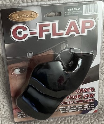 Markwort C-FLAP Adjustable Lexan Jaw Guard RHB-B Black Right Hand Batter