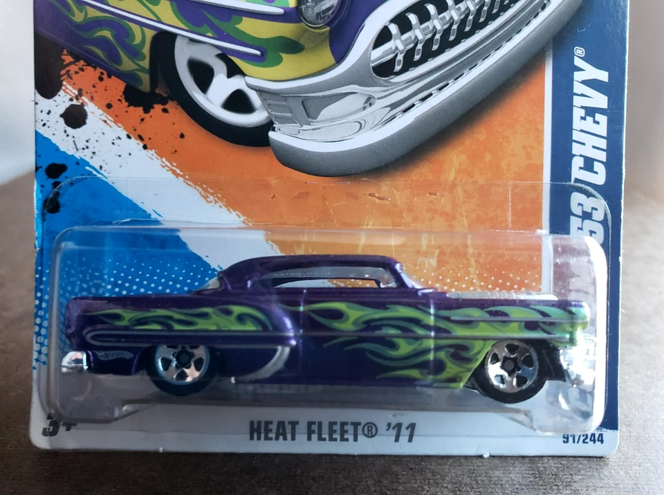 2011 Hot Wheels CUSTOM '53 CHEVY Metallic Purple HEAT FLEET '11 SERIES #091/244 - Image 4 of 4