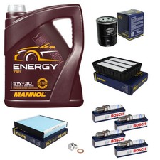 Inspektionspaket 5L MANNOL 5W-30 Bosch Zündkerzen für Mitsubishi Lancer VIII