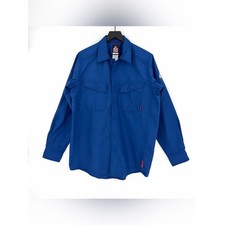 BULWARK iQ Series Endurance Collection Men's FR Work Shirt CAT 2 Royal Blue M
