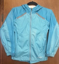 L.L. Bean Youth Kids Rain Jacket Shell Blue Aqua Sz: L 6X/7