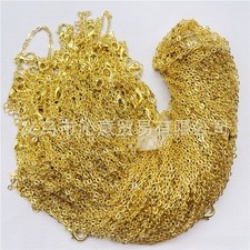 100pcs Golden Iron Necklace Chain 45cm Lobster Clasp DIY Jewelry Making