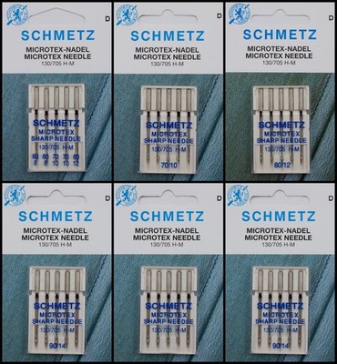 5 Schmetz 130/705H-M Microtex-Nadeln (Sortiment, St.60, 70, 80, 90, 100, 110)