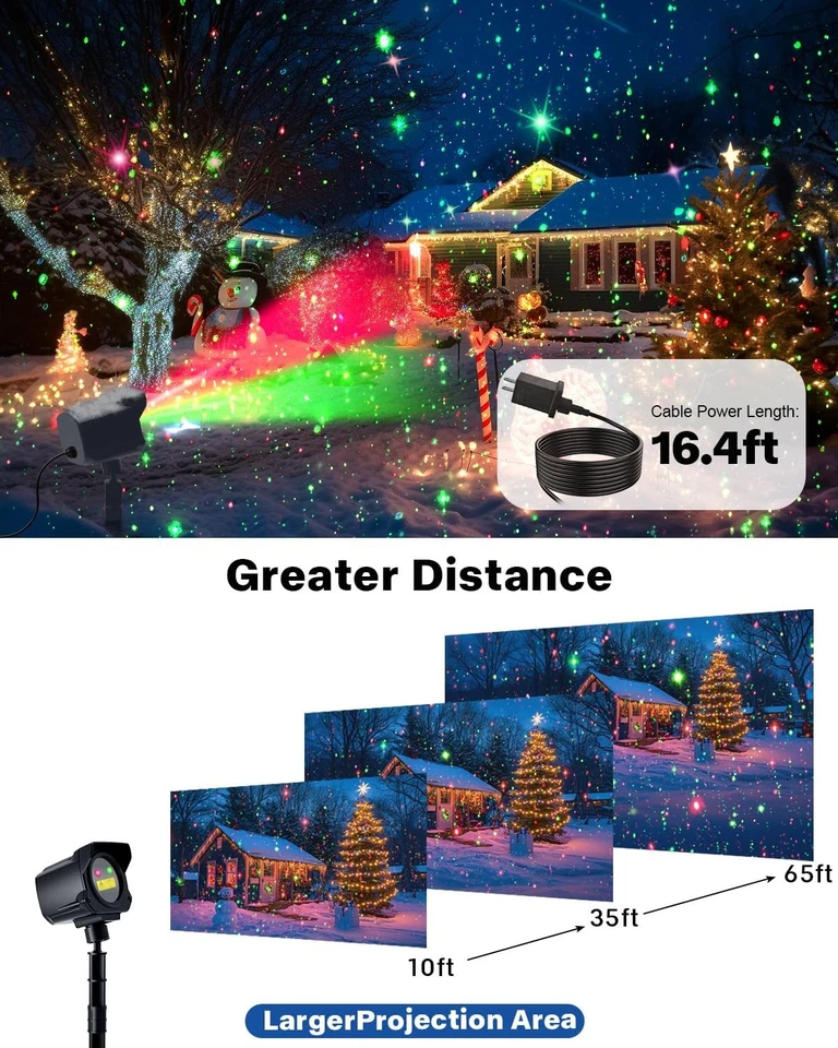 Christmas Projector Lights Outdoor, Thick Metal Housing Laser Light Projector, R - Image 4 of 4