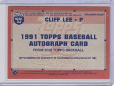 Cliff Lee Baseball Autographed Sports Trading Cards & Accessories