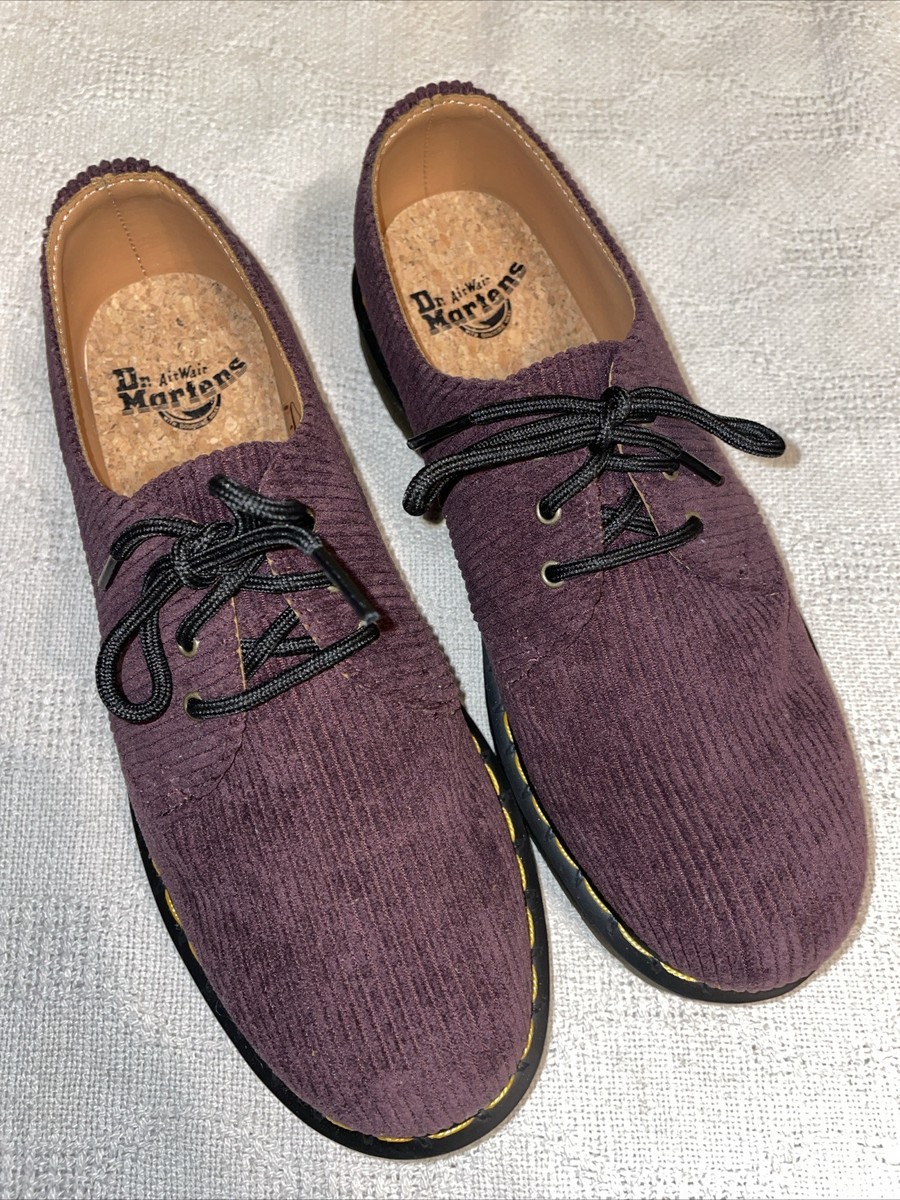 Dr. Martens Mens Corduroy Oxfords Size 8 M Purple Streetwear 