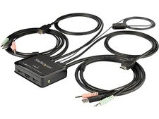 StarTech.com SV211HDUA4K 2 Port HDMI KVM Switch with 4 Foot Built-In Cables - OS