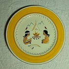 AWESOME VINTAGE STANGL POTTERY KIDDIEWARE “INDIAN CAMPFIRE” CHILD’S PLATE