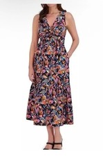 French Connection Dress XS Floral Twist Front Sleeveless NWT