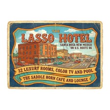 Luggage Sticker Label, Santa Rosa New Mexico, Exclusive Retro Design 5" x 7"