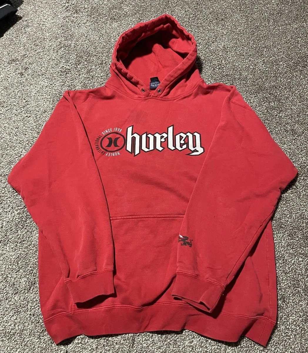 Sweat Réversible Hurley Vintage Années 2000 • Femme Taille S • Gris • Occasion Parfait état