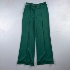 Vintage USA Rockabilly Womens Dress Pants 60s Bell Bottom Green Size 14 Boot Cut