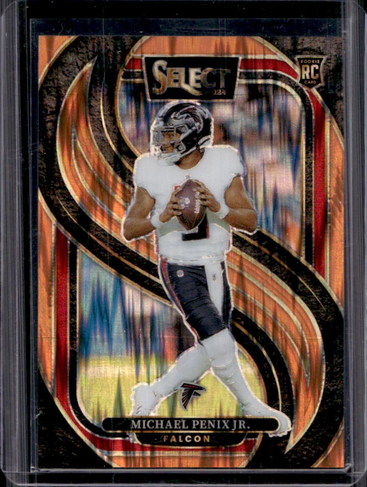 2024 Panini Select Michael Penix Jr. Premier RC Orange Prizm Shock #/399 Falcons
