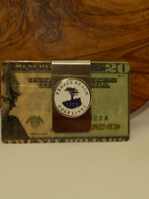 Pebble Beach Golf LInks Ball Marker Money Clip / Silver Color