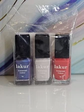 LONDONTOWN LAKUR Sorbet TRIO POLISH SET Red Pink Blue Full Size NEW  SHIPS FREE