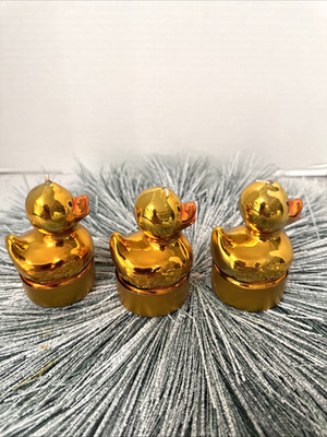 LAVA Enterprises (3) Gold Duckling Candles (2.5 x 2) NEW