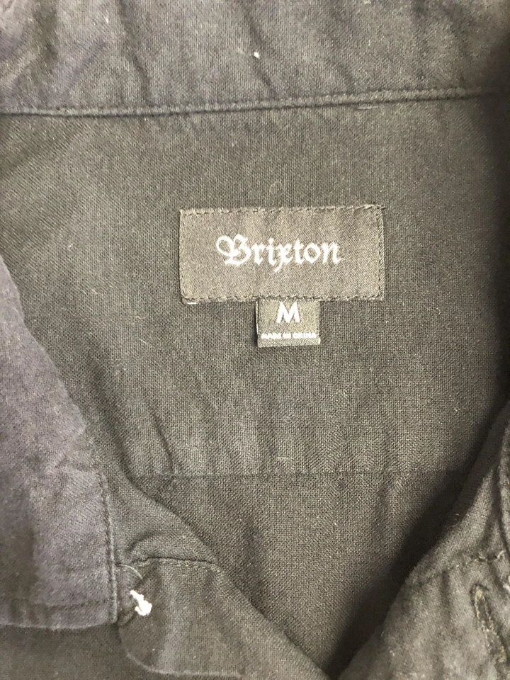 Camisa Brixton Para Hombre Mediana Negra Manga Larga Botones Bolsillo en el Pecho Sólida Informal Foto 4 de 4