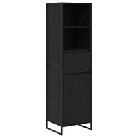 BüCherregal Standregal Schwarz Eichenoptik Modern 43X36X150,5Cm