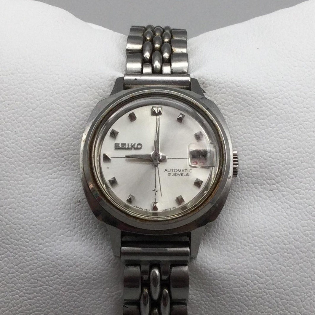 Vintage Seiko Womens Watch 21mm Silver Dial Automatic 21 Jewels