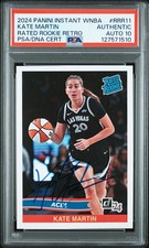 Kate Martin Signed 2024 Panini Instant WNBA 1st PSA 10 Retro Rated Rookie Card