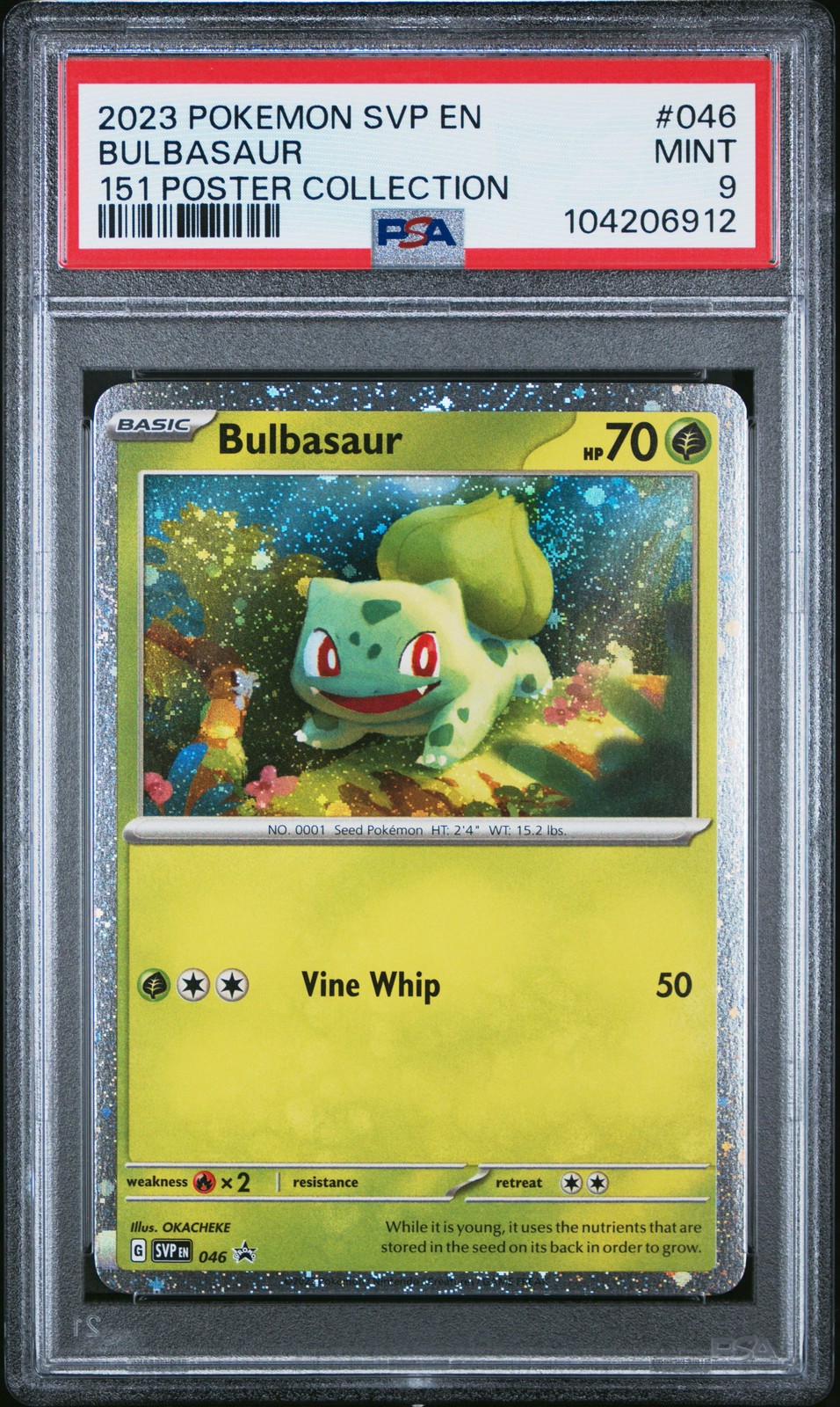 2023 POKEMON SVP EN-SV BLACK STAR PROMO 151 POSTER COLL #046 BULBASAUR PSA 9