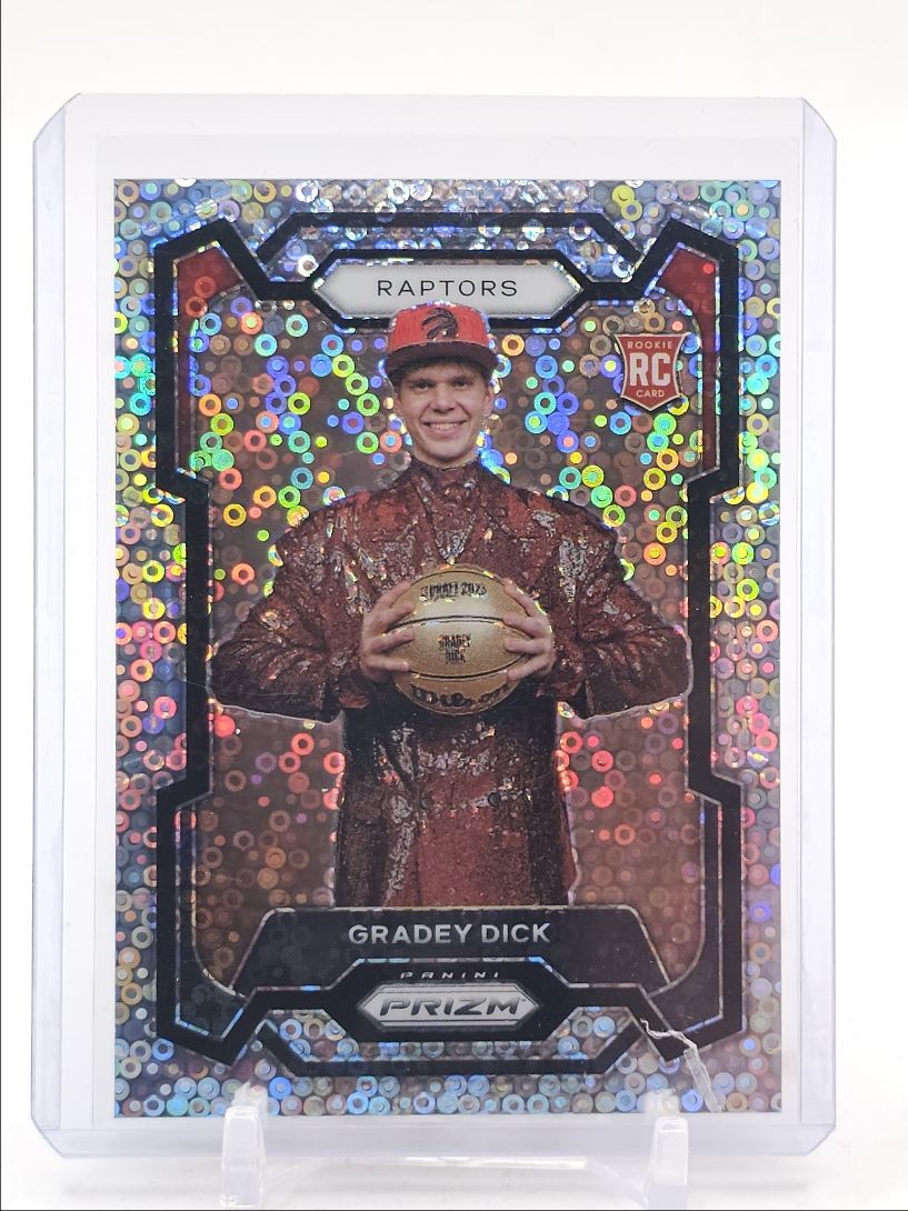 GRADEY DICK 2023-24 PANINI PRIZM ROOKIE FAST BREAK RAPTORS #134 A RC Q4390