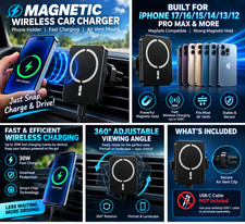 Magnetic Car Wireless Charger Air Vent GPS Phone Holder Stand For Magsafe iPhone