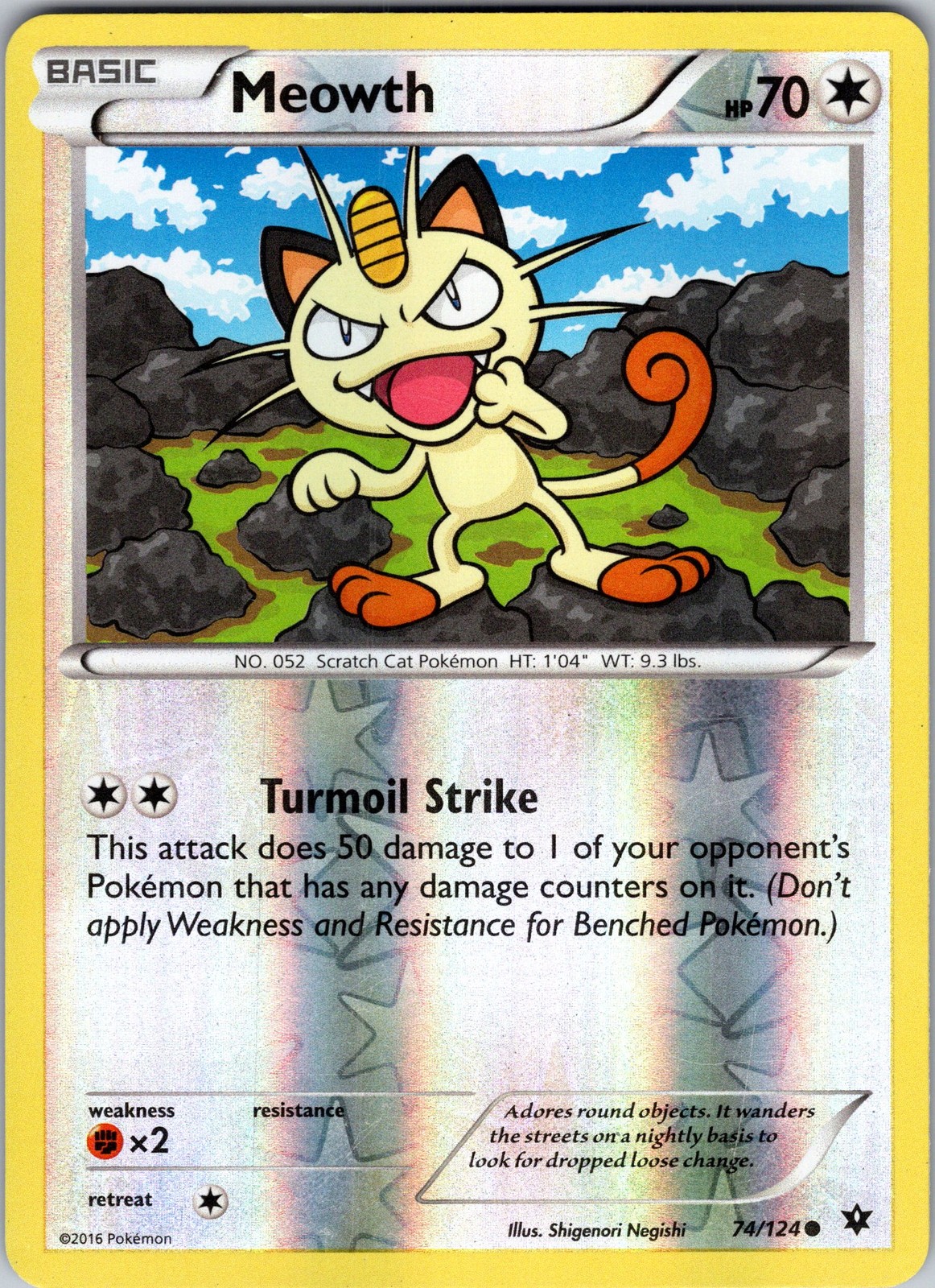 Meowth 74/124 XY - Fates Collide Pokemon TCG LP