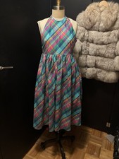 Remixed CHRISTOPHER JOHN ROGERS for TARGET Sz 12 Plaid Bow Back Halter Dress