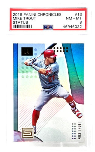 2019 Panini Chronicles Status MIKE TROUT Baseball Card  PSA 8 NM-MT