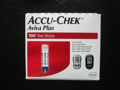 100 Accu-Chek Aviva Plus Test Strips Exp 6/2027 Mint