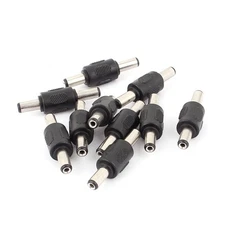 10Pcs 2.1 x 5.5mm Male to Male DC Power Jack Adapter Connector