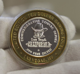 Boyd's/ YOR Dragon Las Vegas NV Casino $10 Gaming .999 Fine Silver Strike...
