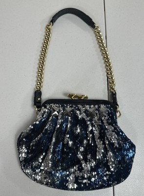 Marc Jacobs Little Stam Sequin Metallic Blue / Silver Bag