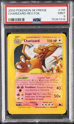 2003 POKEMON SKYRIDGE #146 CHARIZARD-REVERSE FOIL PSA 9