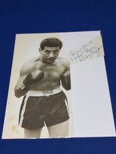 Rocky Graziano Signed Cut Autograph Personalized Vintage Boxing Photo