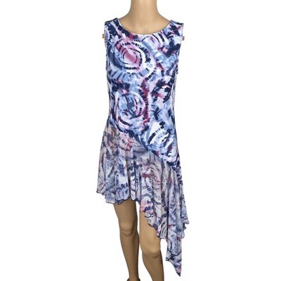 Pyramid Collection Tie Dye Asymmetric Mesh Tunic Top XS Whimsigoth Fairy Boho