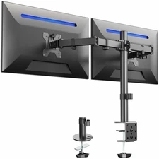 VIVO Black Dual Monitor Desk Mount Adjustable Stand, Fits Screens up to 30"