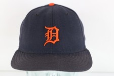 Vintage 90s New Era Old English D Detroit Tigers Baseball Fitted Hat USA 7 3/8