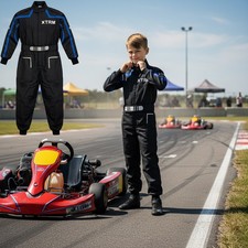 Kids MX Kart Suit Junior Motocross Motorbike Off Road Quad Race Zip up Overalls